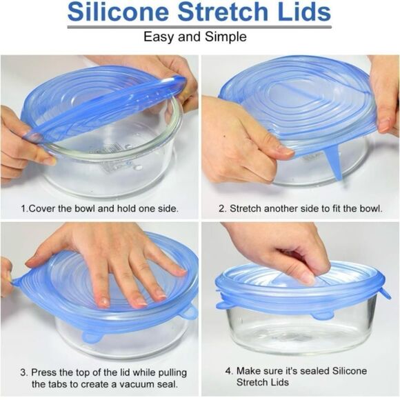 Silicone Stretch Lids 14 Pack Include 2Pcs Size up to 9.8'' Diameter Reusable - Picture 2 of 5